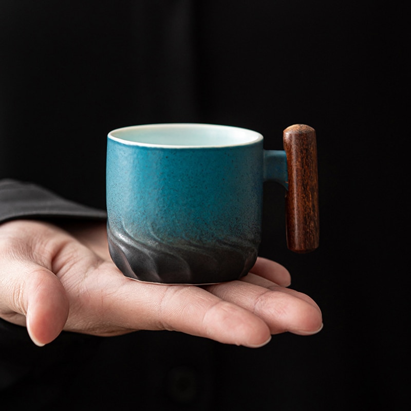 Tea Steeping Mug: Handmade Ceramic Retro Coffee Cup with Filter, Perfect Birthday Gift