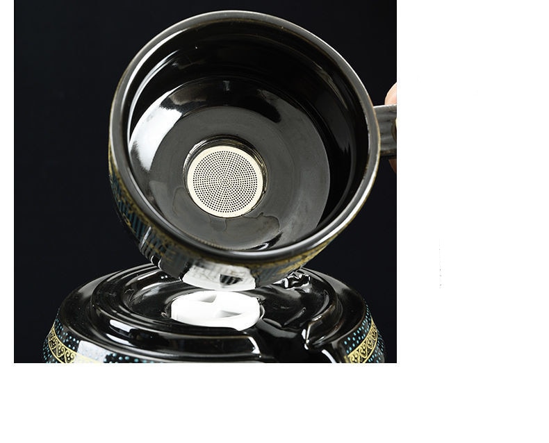 Tea Kit 8-Piece Semi-Automatic Chinese Ceramic Purple Clay Tea Set with Tea Cups and Kung Fu Teapot