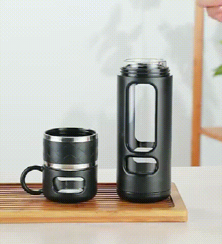 520ML Tea Infusing Bottle Double-Layer Insulation Water Cup with Tea-Water Separation and Portable Filtering
