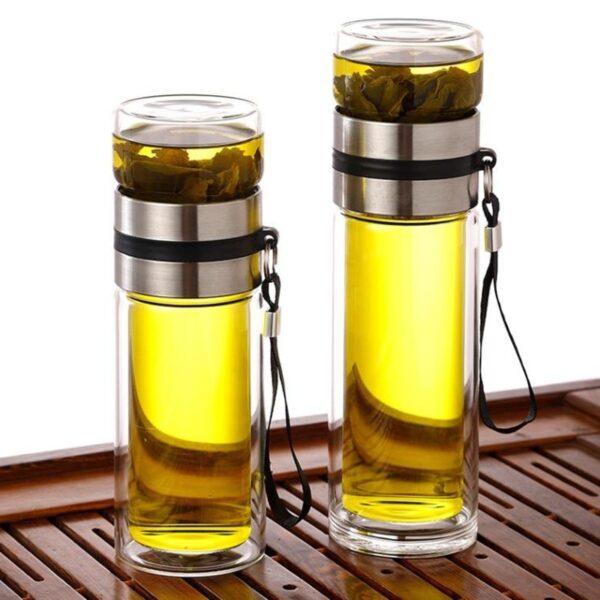Borosilicate Glass Tea Infusing Bottle Double-Layer Tea Water Cup with Built-In Tea Filter - Image 4