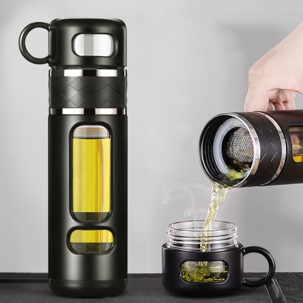 520ML Tea Infusing Bottle Double-Layer Insulation Water Cup with Tea-Water Separation and Portable Filtering - Image 2
