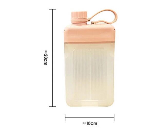 Flat Water Bottle 450ML Creative Plastic Travel Bottle for Bicycles, Drinking, and Juice - Reusable, Portable, BPA Free - Image 6