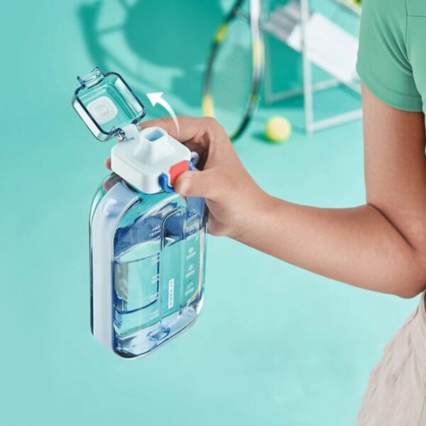 Flat Water Bottle 750ml Large Capacity Paper Pad Bottle with Scale for Student Outdoor Fitness and Exercise, Direct Drinking Portable Kettle - Image 5