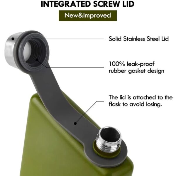 Flat Water Bottle 9oz Premium 304 Stainless Steel Hip Flask with Funnel for Leakproof Whiskey Enjoyment - Image 3