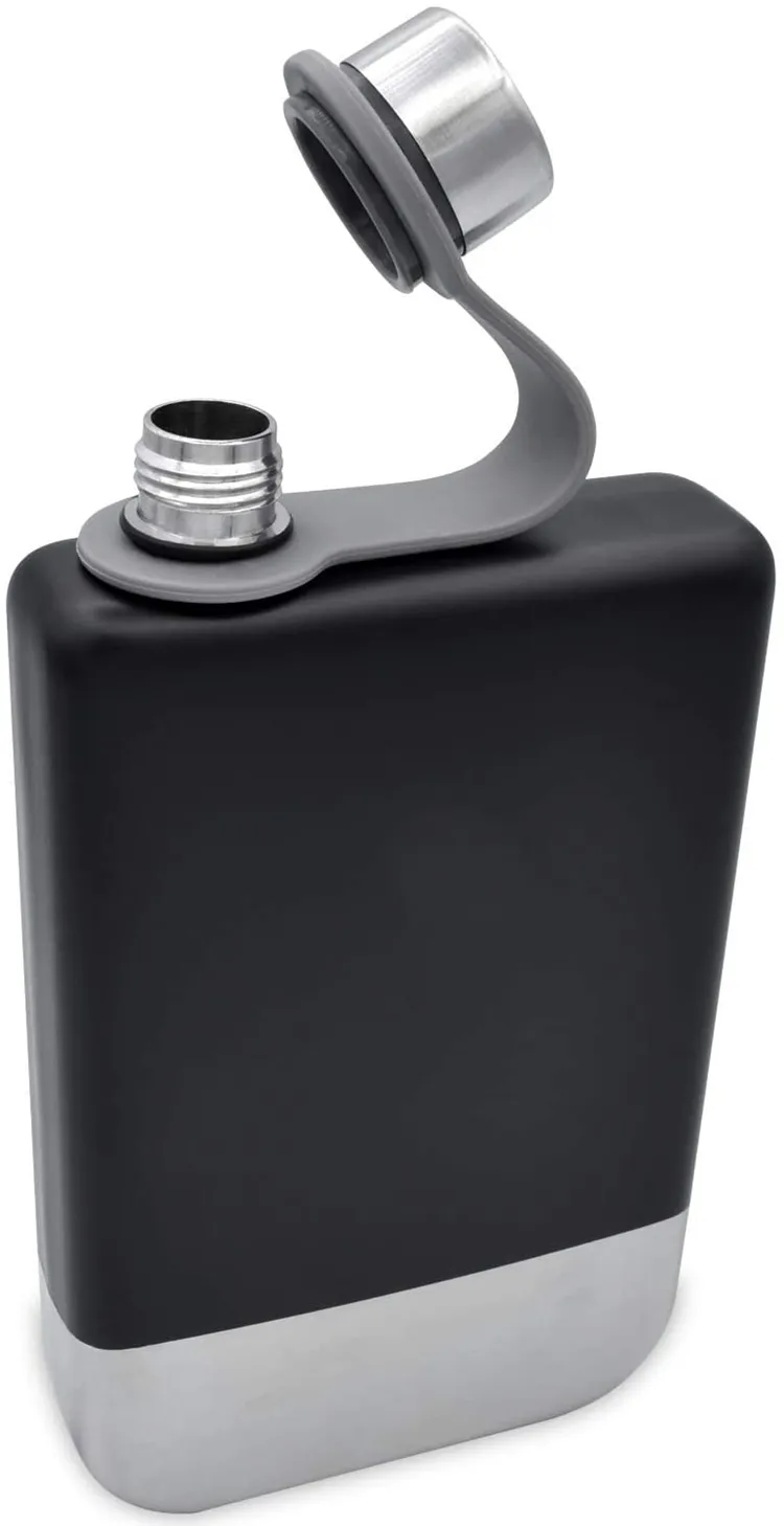 Flat Water Bottle 9oz Premium 304 Stainless Steel Hip Flask with Funnel for Leakproof Whiskey Enjoyment