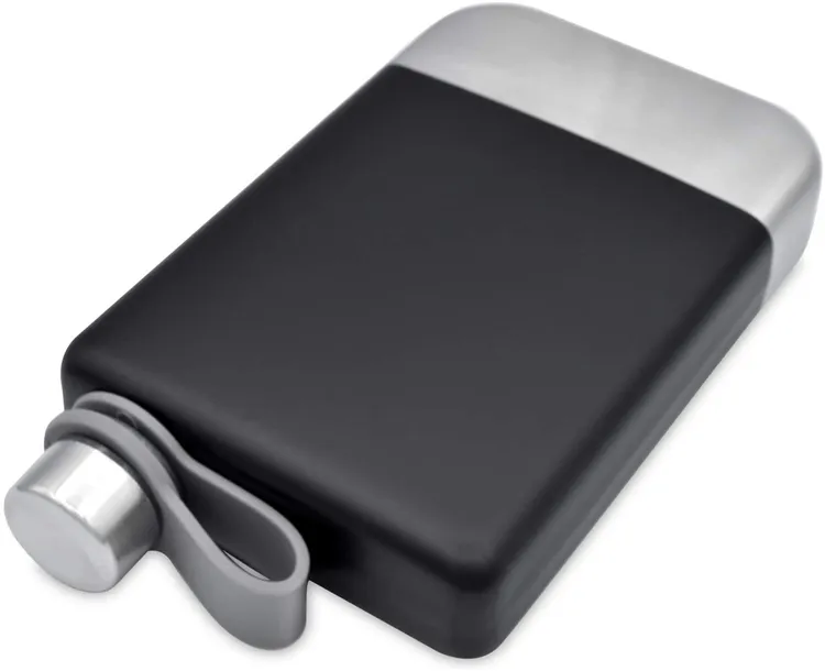 Flat Water Bottle 9oz Premium 304 Stainless Steel Hip Flask with Funnel for Leakproof Whiskey Enjoyment